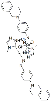 bis[5-[[4-[benzylethylamino]phenyl]azo]-1,4-dimethyl-1H-1,2,4-triazolium] tetrachlorozincate|