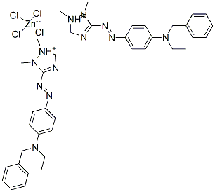 bis[3-[[4-[benzylethylamino]phenyl]azo]-1,2-dimethyl-1H-1,2,4-triazolium] tetrachlorozincate(2-) Structure