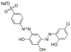 Benzenesulfonic acid, 4-[[5-[(5-chloro-2-hydroxyphenyl)azo]-2,4-dihydroxyphenyl]azo]-, monosodium salt|4-[[5-[(5-氯-2-羟基苯基)偶氮基]-2,4-二羟苯基]偶氮基]苯磺酸钠