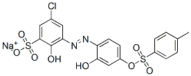 5-Chloro-2-hydroxy-3-[[2-hydroxy-4-[[(4-methylphenyl)sulfonyl]oxy]phenyl]azo]benzenesulfonic acid sodium salt,72379-58-9,结构式