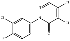 2-(3-クロロ-4-フルオロフェニル)-4,5-ジクロロピリダジン-3(2H)-オン 化学構造式