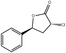rel-3α*-クロロ-4,5-ジヒドロ-5β*-フェニルフラン-2(3H)-オン 化学構造式