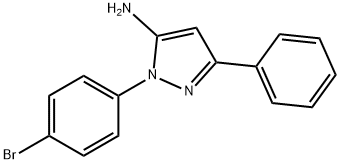 5-アミノ-1-(4-ブロモフェニル)-3-フェニル-1H-ピラゾール 化学構造式