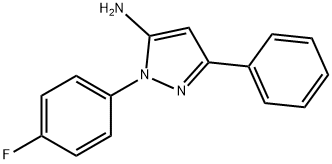 1-(4-フルオロフェニル)-3-フェニル-1H-ピラゾール-5-イルアミン 化学構造式