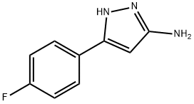 3-アミノ-5-(4-フルオロフェニル)-1H-ピラゾール 化学構造式