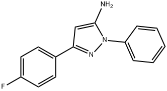 3-(4-フルオロフェニル)-1-フェニル-1H-ピラゾール-5-アミン 化学構造式