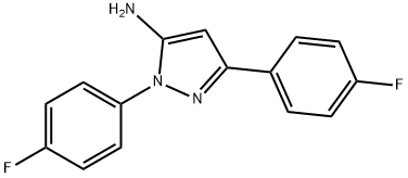 5-アミノ-1,3-ビス(4-フルオロフェニル)-1H-ピラゾール 化学構造式