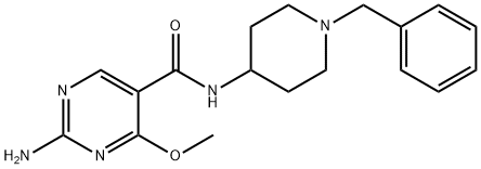 2-Amino-N-(1-benzyl-4-piperidyl)-4-methoxy-5-pyrimidinecarboxamide 结构式