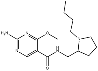 5-Pyrimidinecarboxamide, 2-amino-N-((1-butyl-2-pyrrolidinyl)methyl)-4- methoxy-|