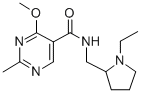 N-((1-Ethyl-2-pyrrolidinyl)methyl)-4-methoxy-2-methyl-5-pyrimidinecarb oxamide Structure
