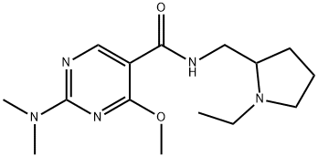 2-(Dimethylamino)-N-[(1-ethyl-2-pyrrolidinyl)methyl]-4-methoxy-5-pyrimidinecarboxamide Struktur