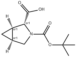 CIS-3-[(TERT-ブチルトキシ)カルボニル]-3-アザビシクロ[3.1.0]-ヘキサン-2-カルボン酸 化学構造式
