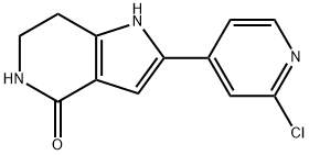2-(2-クロロピリジン-4-イル)-6,7-ジヒドロ-1H-ピロロ[3,2-C]ピリジン-4(5H)-オン 化学構造式