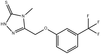 4-メチル-5-{[3-(トリフルオロメチル)フェノキシ]メチル}-4H-1,2,4-トリアゾール-3-チオール 化学構造式