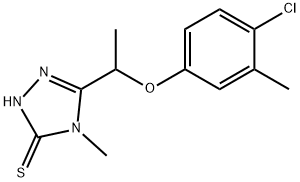 5-[1-(4-クロロ-3-メチルフェノキシ)エチル]-4-メチル-4H-1,2,4-トリアゾール-3-チオール 化学構造式