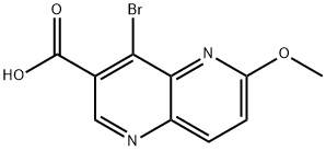 4-BroMo-6-Methoxy-[1,5]naphthyridine-3-carboxylic acid Struktur
