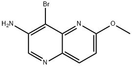 4-broMo-6-Methoxy-1,5-naphthyridin-3-aMine Struktur