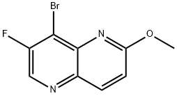 8-ブロモ-7-フルオロ-2-メトキシ-1,5-ナフチリジン 化学構造式