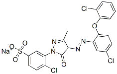 sodium 4-chloro-3-[4-[[5-chloro-2-(2-chlorophenoxy)phenyl]azo]-4,5-dihydro-3-methyl-5-oxo-1H-pyrazol-1-yl]benzenesulphonate|C.I.酸性黄110