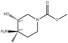 1-Piperidinecarboxylicacid,4-amino-3-hydroxy-4-methyl-,methylester, 结构式