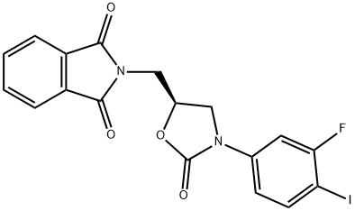 (S)-2 - ((3-(3-氟-4-碘苯基)-2-氧代恶唑烷-5-基)甲基)异二氢吲哚-1,3-二 结构式