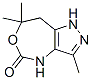 5H-Pyrazolo[4,3-d][1,3]oxazepin-5-one,1,4,7,8-tetrahydro-3,7,7-trimethyl- Structure