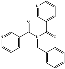 N-フェニルメチル-N-(3-ピリジニルカルボニル)-3-ピリジンカルボアミド 化学構造式