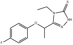 4-エチル-5-[1-(4-フルオロフェノキシ)エチル]-4H-1,2,4-トリアゾール-3-チオール 化学構造式