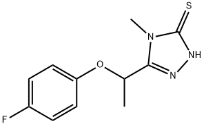 5-[1-(4-フルオロフェノキシ)エチル]-4-メチル-4H-1,2,4-トリアゾール-3-チオール 化学構造式