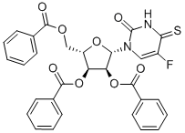 5-FLUORO-4-THIO-1-(2'', 3'', 5''-TRI-O-BENZOYL-β-L-RIBOFURANOSYL)URACIL Struktur