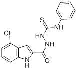 1H-Indole-2-carboxylic acid, 4-chloro-, 2-((phenylamino)thioxomethyl)h ydrazide Structure