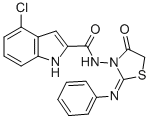 1H-Indole-2-carboxamide, 4-chloro-N-(4-oxo-2-(phenylimino)thiazolidin- 3-yl)-|