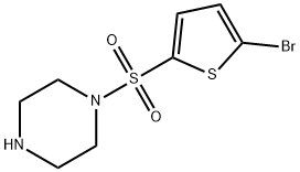 1-[(5-ブロモチエン-2-イル)スルホニル]ピペラジン 化学構造式