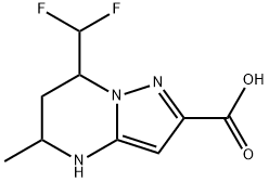 7-(ジフルオロメチル)-5-メチル-4,5,6,7-テトラヒドロピラゾロ[1,5-A]ピリミジン-2-カルボン酸 化学構造式