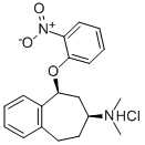 cis-N,N-Dimethyl-5-((2-nitrophenyl)oxy)-6,7,8,9-tetrahydro-5H-benzocyc lohepten-7-amine HCl 结构式