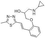 1-(Cyclopropylamino)-3-(2-(2-(5-methyl-1,3,4-thiadiazol-2-yl)ethenyl)p henoxy)-2-propanol 结构式