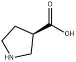 (R)-ピロリジン-3-カルボン酸 化学構造式