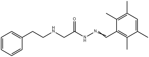 2-(phenethylamino)-N-[(2,3,5,6-tetramethylphenyl)methylideneamino]acet amide Structure