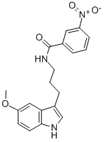 N-(3-(5-Methoxy-3-indolyl)propyl)-3-nitrobenzamide Struktur