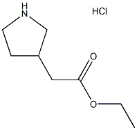 2-(吡咯烷-3-基)乙酸乙酯盐酸盐, 726139-60-2, 结构式