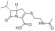 (5R,6R)-3-[2-(アセチルアミノ)エチルチオ]-6-(1-メチルエチル)-7-オキソ-1-アザビシクロ[3.2.0]ヘプタ-2-エン-2-カルボン酸 化学構造式
