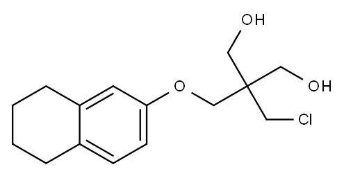 2-(クロロメチル)-2-[[(5,6,7,8-テトラヒドロナフタレン-2-イル)オキシ]メチル]-1,3-プロパンジオール 化学構造式