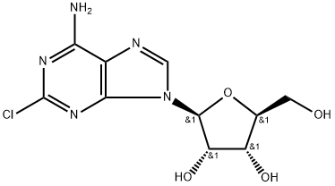 L-2-CHLOROADENOSINE (9-(β-L-RIBOFURANOSYL)-2-CHLORO-6-AMINOPURINE) Struktur