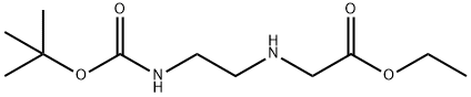 N-[2-(叔丁氧羰基氨基)乙基]甘氨酸乙酯盐酸盐, 72648-80-7, 结构式