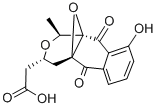 (1S)-3,4,5,10-テトラヒドロ-9-ヒドロキシ-1α-メチル-5,10-ジオキソ-4aβ,10aβ-エポキシ-1H-ナフト[2,3-c]ピラン-3β-酢酸 化学構造式