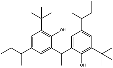 2,2'-ethylidenebis[6-(1,1-dimethylethyl)-4-(1-methylpropyl)phenol] Structure