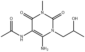 Acetamide,  N-[6-amino-1,2,3,4-tetrahydro-1-(2-hydroxypropyl)-3-methyl-2,4-dioxo-5-pyrimidinyl]- 结构式