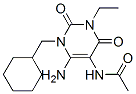Acetamide,  N-[6-amino-1-(cyclohexylmethyl)-3-ethyl-1,2,3,4-tetrahydro-2,4-dioxo-5-pyrimidinyl]- Struktur