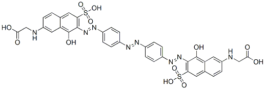 N,N'-[azobis[4,1-phenyleneazo(8-hydroxy-6-sulphonaphthalene-7,2-diyl)]]bisglycine Structure