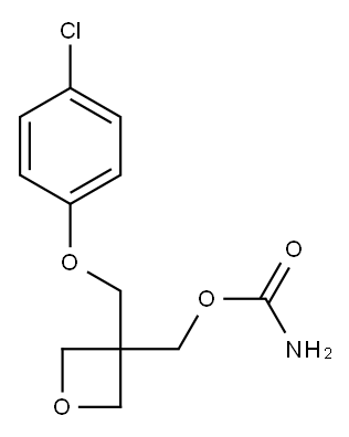 3-(4-クロロフェノキシメチル)オキセタン-3-メタノールカルバマート 化学構造式